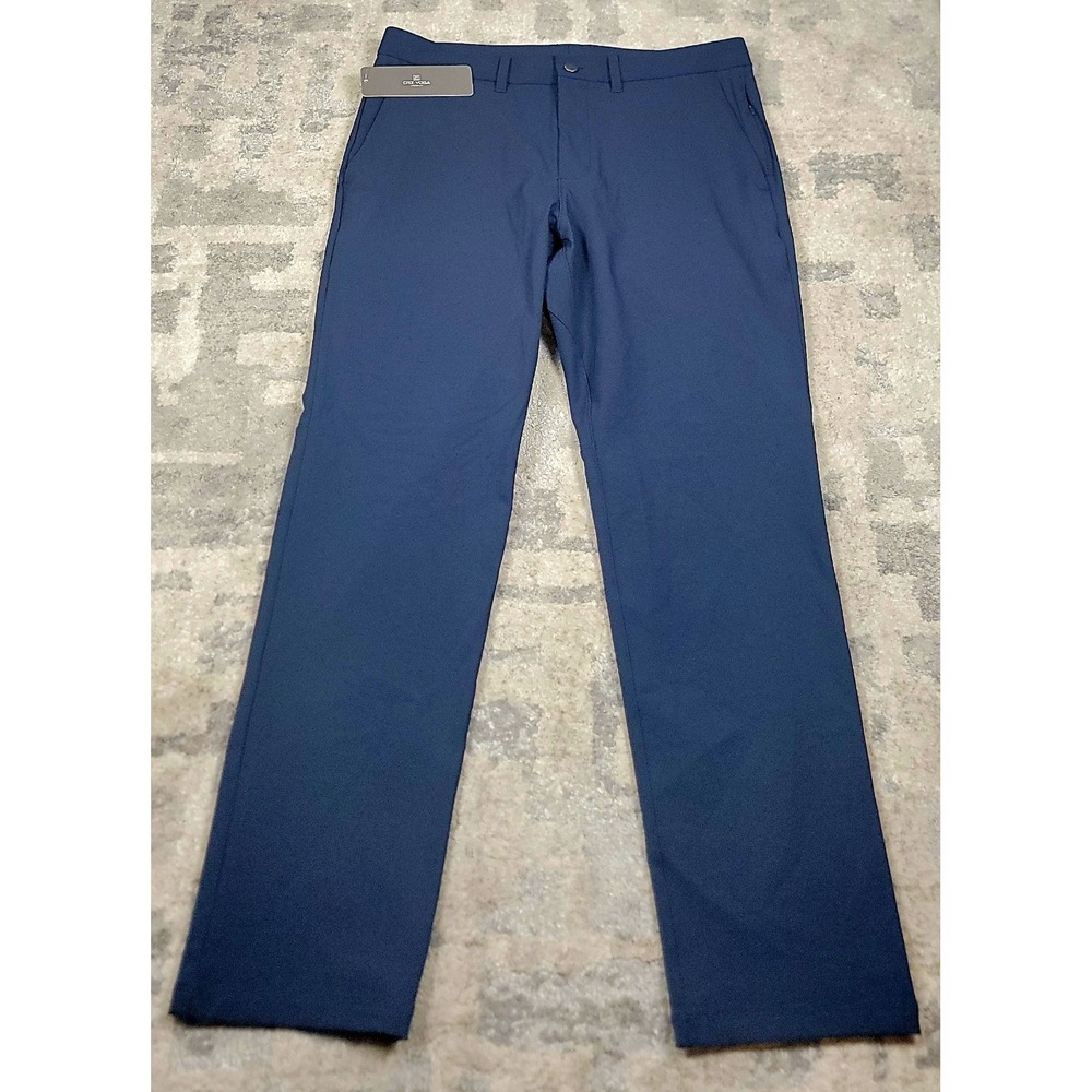 NWT CRZ YOGA Men's True Navy Golf Work Casual Pants Size 34X29.5"